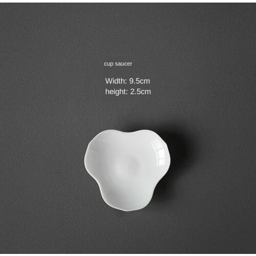 Whiteware Tea Set Sweet Ceramic Whiteware Cup Saucer Jade Mud Coaster High White Cup Saucer Tea Ceremony Zero Tea Set Siteel