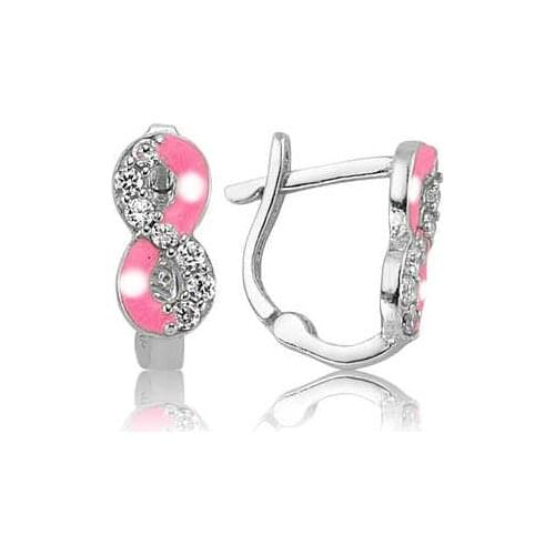 Original 925 Sterling Silver Pink Infinity Earrings for Kids , Quality products , Flashy Designs, kinds of Hundreds of earrings