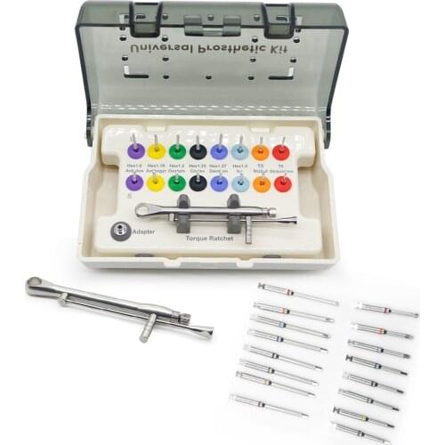 Dental Implant Torque Wrench ratchet Screwdriver Universal Restoration Tools Kit Repair 16 Pcs Screw Driver