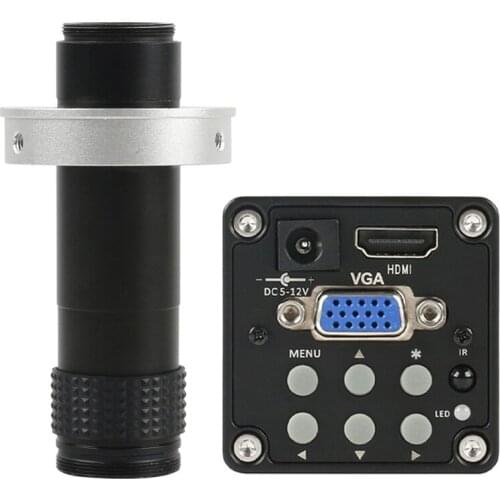 Industrial Digital 14MP 1080P HDMI VGA Video Microscope Camera + 130X Big Visual Field High Working Distance Zoom C mount Lens