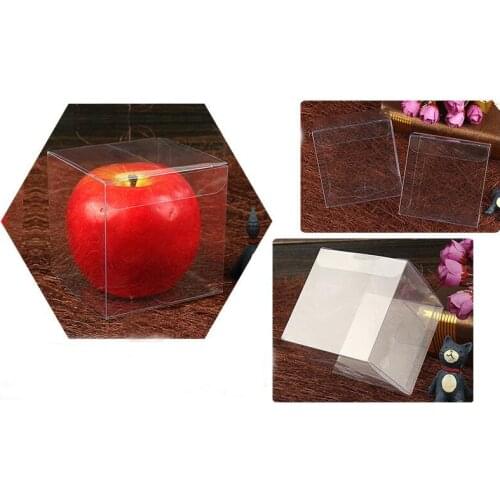 200pcs 8*8*8cm Transparent Waterproof PVC Boxes Packaging Small Plastic Clear Box Storage For Food/jewelry/Candy/Gift/cosmetics