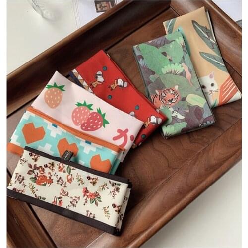 Cute Print Scrunchies Hair Scarf Bohemia Women Ribbon Hairbands Streamers Bow Hair Rope Ties Holder Ponytail Hair Accessories