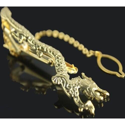 Silver color and Gold Dragon Tie Clip 2020 New Fashion Novel Slim Tie Bar Clasp High Quality Gold Tie Pin