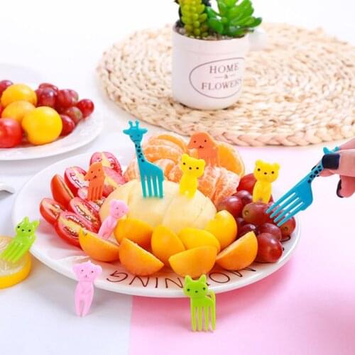 Animal Farm Fruit Fork Cartoon Kids Children Fork Snack Cake Dessert Pick Toothpick Bento Lunches Party Decoration