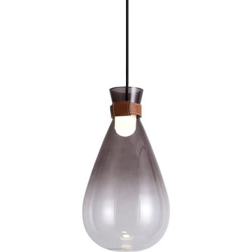 Modern minimalist restaurant glass drift bottle chandelier Nordic creative bedroom front bar wine bottle chandelier