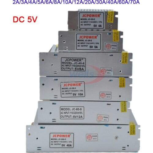 Wholesale DC 5V Lighting Transformer 2A/3A/4A/5A/6A/8A/10A/12A/20A/30A/40A/60A/70A led strip Switching Power Supply led driver