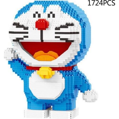 Japan calssic cartoon figures doraemon micro diamond block cat robot assembled model building bricks nanobricks toys collection
