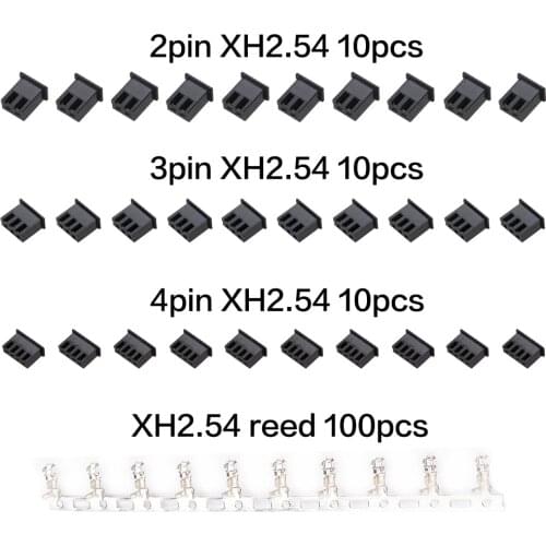 XCR3D 3D Printer Parts XH2.54 Black and White Terminal 2pin 3pin 4pin Interval 2.54mm Cable Connector Metal Reed Accessories