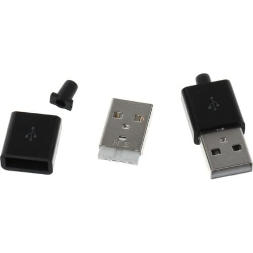 10 Pcs DIY USB 2.0 Type A Male 4P Adapter Connector Plug Socket with Plastic Shell