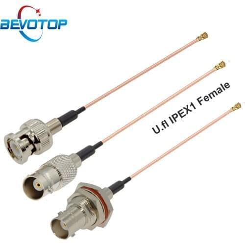 10PCS/LOT BNC to uFL u.FL IPX IPEX1 IPEX-1 Female Jack RG178 Pigtail Cable Mini PCI WIFI WLAN Antenna Extension Cable RF Jumper