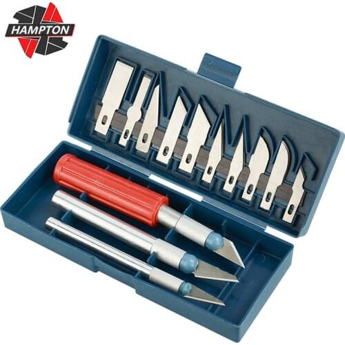 13pcs/Set Engraving Knife 3 Knives with 10 Blade Replacement Carving Tool With Box Model Tool Making Kit Knife