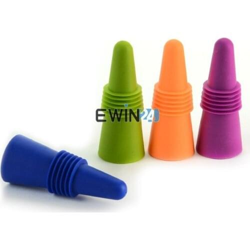 4 x Bottle Stoppers Wine Beverage Drink Assorted Colors Kitchen Air-Tight