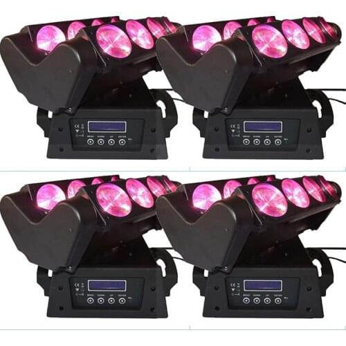 4pcs/lot 8x12W 4IN1 RGBW LED Spider Moving Head Beam Light DMX Led Light 3 Degree Beam Angle Led Stage Lights