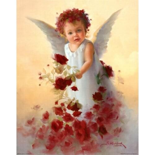 5d Diy Diamond painting rose cartoon baby girl mosaic Diamond Embroidery full round square rhinestones paint by numbersZP-1090