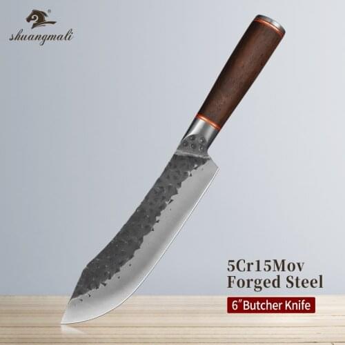 6 Inch Kitchen Chef Knife 4Cr13 Stainless Steel Slicing Utility Knives Cleaver Boning Utility Chef Knife With Ebony Wood Handle