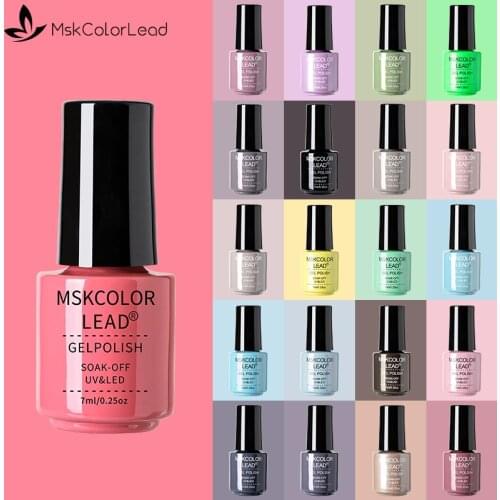 MSK Color Lead Nail Gel Polish 7ml Nail Gel Polish Colorful Glass Bottle Bright Color Glitter Nail Art Manicure Nail Gel Polish