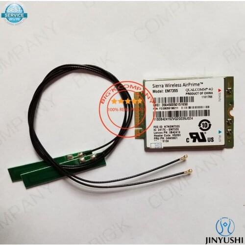 JINYUSHI for EM7355+2pcs 4G antenna FRU 04W3801 4G LTE/EVDO/HSPA+42Mbps NGFF for Thinkpad T431s T440 T440s T440p T540P W540 X240