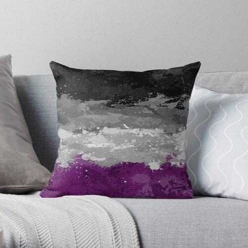 Asexual Paint Splatter Flag Throw Pillow Cushion Cover Polyester Throw Pillows Case On Sofa Home Living Room Decor