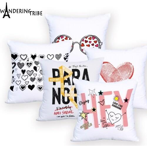 Love Cover Cushion Colorful Decorative Sofa Cheap Cushions Sheet Letter Pillowcase Decorativos for Office Dropship