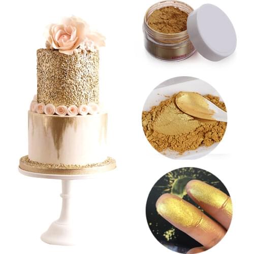 Hot Selling 1Jar/5g Edible Cake Decorating Flash Glitter Golden Silver Powder Food Cake Biscuit Baking Supplies Pastry Tool