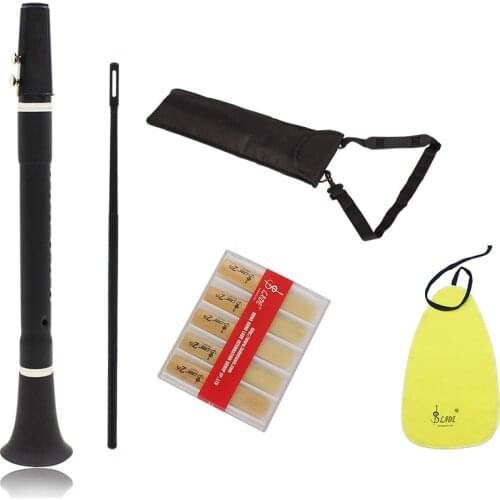 M MBAT Black ABS Clarinet Bb B Flat Keyless Clarinet Professional Woodwind Instrument With Reeds Cleaning Cloth Clarinet Case