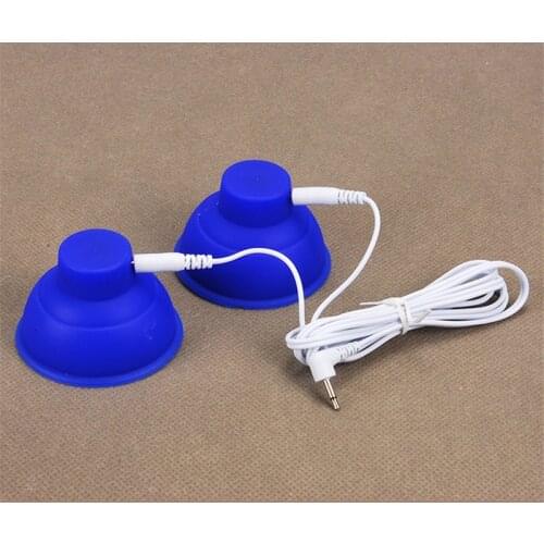Electric Shock Slim Massager Silicone Adsorption Electrode Breast Massage Accessories Sucker Pump Massager Electro Health Care