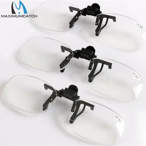Maximumcatch Clip Presbyopic Glasses +1.5 +2.0 +2.5 Rimless Portable Cilp on Reading Glasses