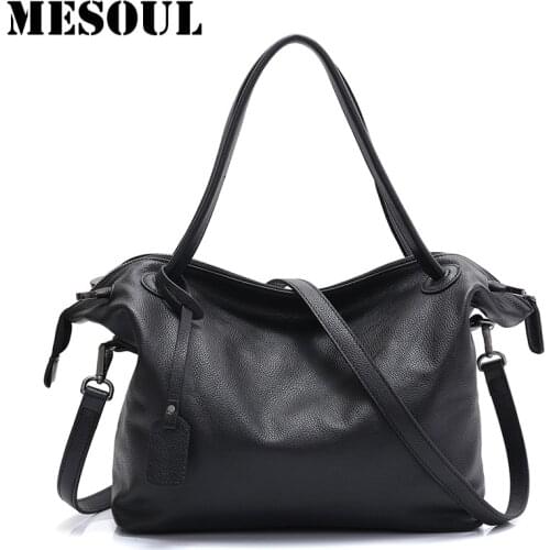 MESOUL Top-Handle Bags Handbags Luxury Women Famous Brands Female Black Casual Big Shoulder Bag Tote For Girls Crossbody Bag