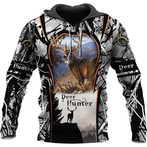 Hunting Deer 3D Printed Mens Hoodies Harajuku Streetwear Autumn Hooded Sweatshirt Unisex Casual Jacket Tracksuits TD1199665448