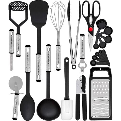 New Nylon Silicone Cooking Baking Utensils Suit 24-piece/Set Kitchen Non-stick Spatula Spoon Wire Planer Food Tongs Egg Beater