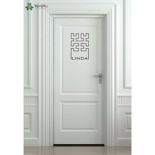 YOYOYU Hilbert Curve Wall Stickers Personalized Name Door Decals Kids Bedroom Wall Decal Vinyl Customs Name Home Decor Art SY508
