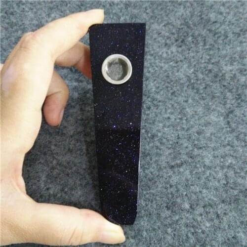 Natural carved quartz pipe bule sand crystal smoke pipe for gift