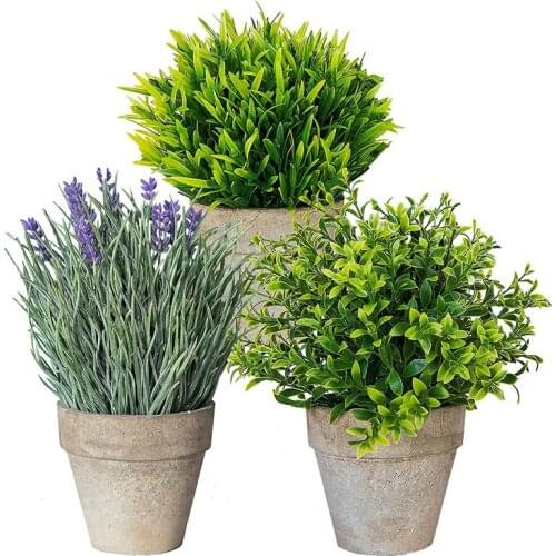 3 Piece Small Artificial Plants Pots for Home Decor Fake Faux Faux Decorative Plant Decoration Arrangements Artificial