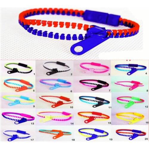 Wholesale 2016 New Zip bracelet wristband candy bracelet Popular Zipper bracelet Double color style