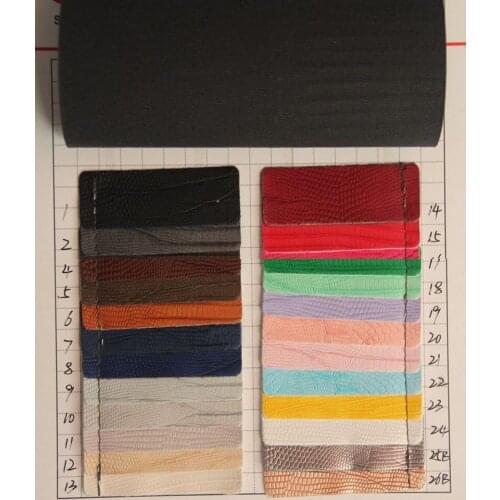 Factory wholesale PU leather lizard grain quality leather luggage bags leather material