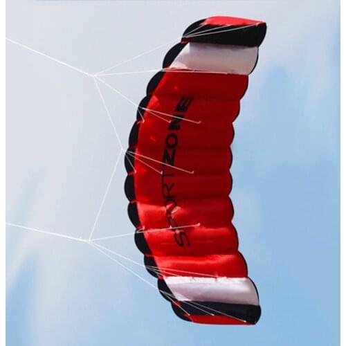 1.8m Dual Line Parachute Stunt Kite Outdoor Fun Fly with Flying Tool Parafoil Kite Outdoor Beach Fun Sport Good Flying Kite Toy