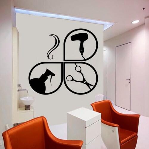 Hair Shop Wall Decal Door Window Vinyl Stickers Women Hairstyle Design Beauty Salon Interior Decoration Creatives Wallpaper E095