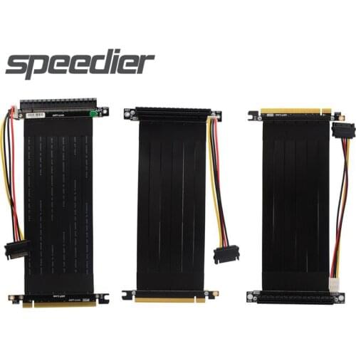 EMI PCI Express 3.0 x16 To x16 Full Speed Riser Cable RTX3060 Multiple Graphics Card Mining Wire ETH BTC LTC Cable 4P SATA Power