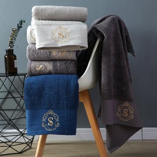 80x160cm Crown Embroidered Bath Towel Cotton Increase Large Thick Quick-Dry Shower Towels Adult Home Bathroom Toalha De Banho