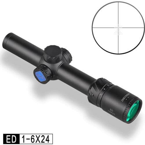 Discovery ED 1-6X24 Illuminated Rifle Scopes AK47 AR15 Carbine Quick Shooting Self defence Air Gun Hunting Lifetime Warranty