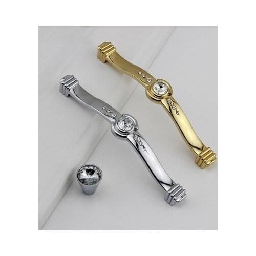 Crystal Drawer Pulls Handles Knob / Silver Gold Klichen Cabinet Pulls Handles Cupboard Knobs Handle Furniture Hardware