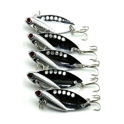 New 5pcs Metal Vibration Fishing Lure 5cm 11g Artificial Golden Silver VIB Swimbaits Sinking Lures Fishing Tackle Accessories