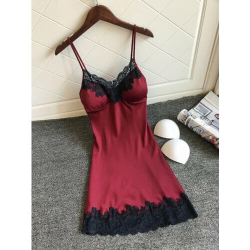 Sexy Lingerie Lace Dress Nightdress Spaghetti Strap Women Nightgowns Sleepwear Sleepshirts