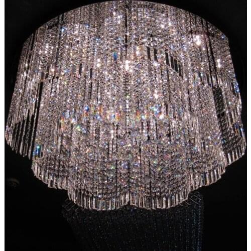 Modern simple crystal ceiling lamp round living room bedroom dining room luxury plum crystal lamp