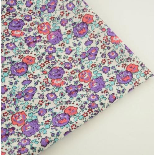 Tecido Printed Floral Design Plain Scrapbooking Dolls Purple Cotton Fabric Patchwork Tela Home Textile Cloth CM 2016 New Arrival