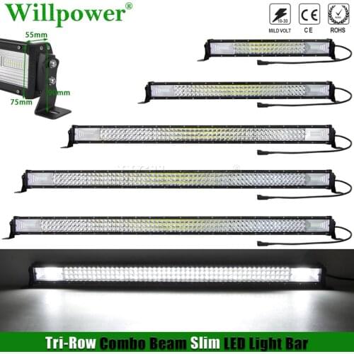 Offroad Car Roof 22" 32" 42" 50" 52" Slim LED Light Bar For Jeep JK Chevy 4x4 Truck SUV 4WD DT Connector LED Bar Fog Lightbar