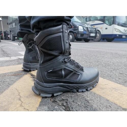 High-top tactical running shoes D54003 full-grain suede leather, lightweight, breathable, shock-absorbing, zipper combat boots