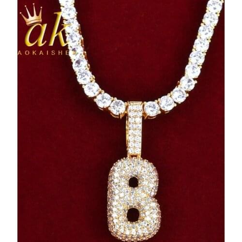 Small Bubble Letters Pendant Necklace for Women Hip Hop Rock Street Jewelry