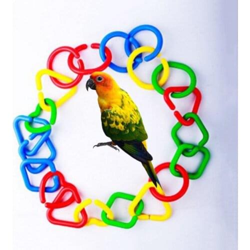 20Pcs Parrot Bite Chew Play Toy Bird DIY Accessories Colorful Plastic Chain Link Dropshipping