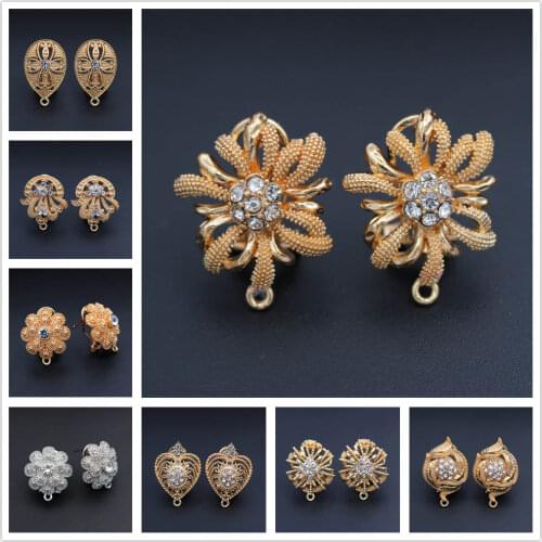 1pair Golden Rhodium Earrings Connectors Linkers DIY for African Chile Women Statement Hanging Dangle Tassel Earrings